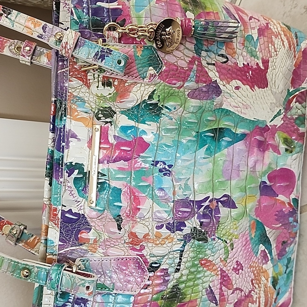 🩷💜 BRAHMIN DAYLILY MEDIUM ASHER HANDBAG & ADY WALLET 💜🩷